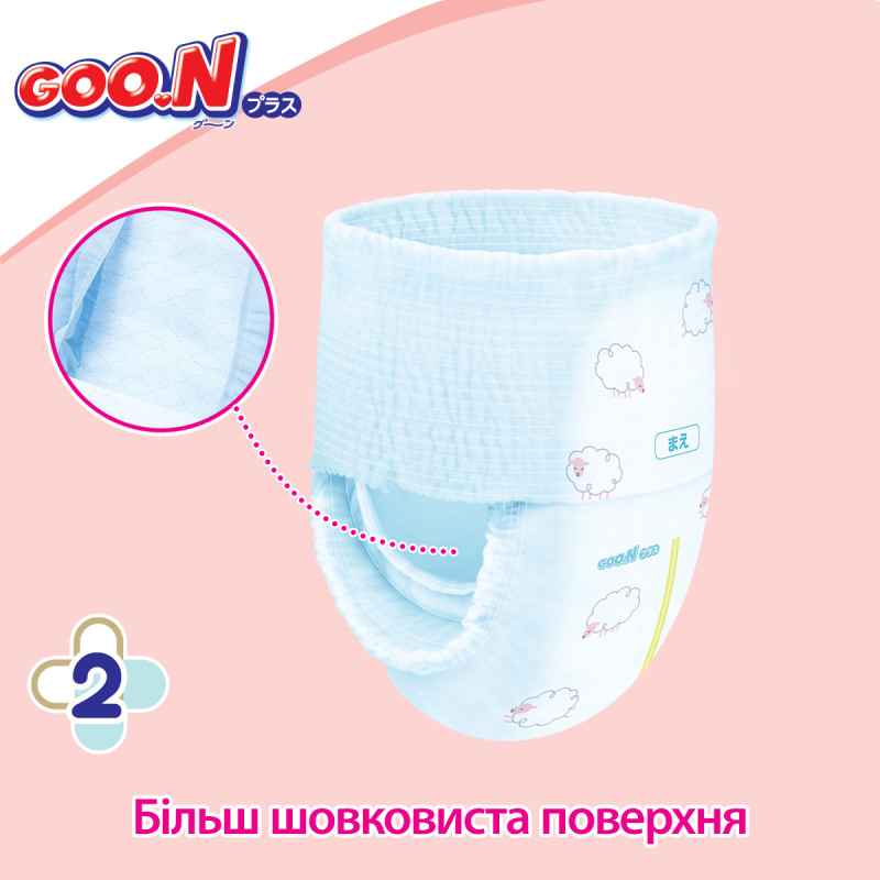 Трусики-підгузки GOO.N Plus для дітей 6-12 кг (розмір M, унісекс, 52 шт)