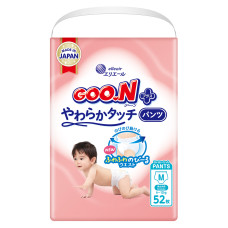 Трусики-підгузки GOO.N Plus для дітей 6-12 кг (розмір M, унісекс, 52 шт)